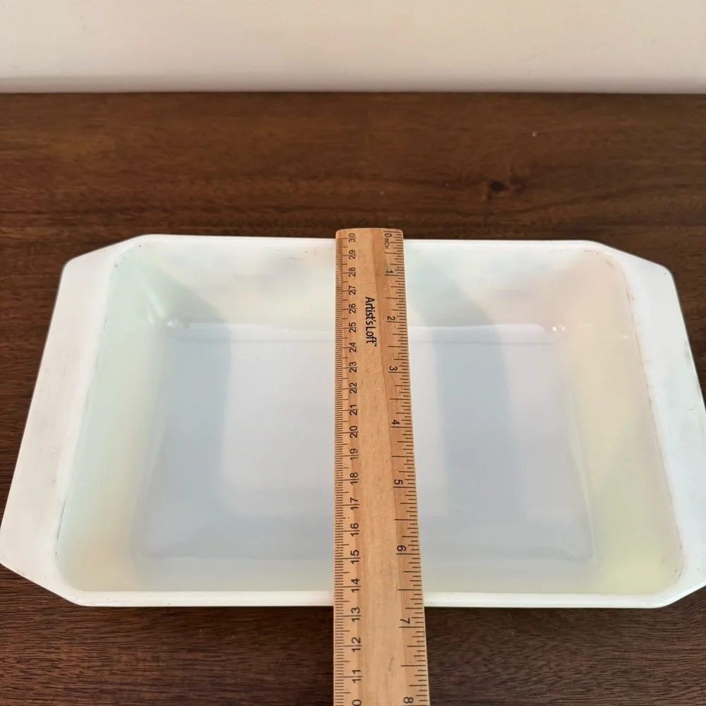 Vintage Pyrex Yellow 575-B Needlepoint Embroidery Rectangle Casserole Dish
